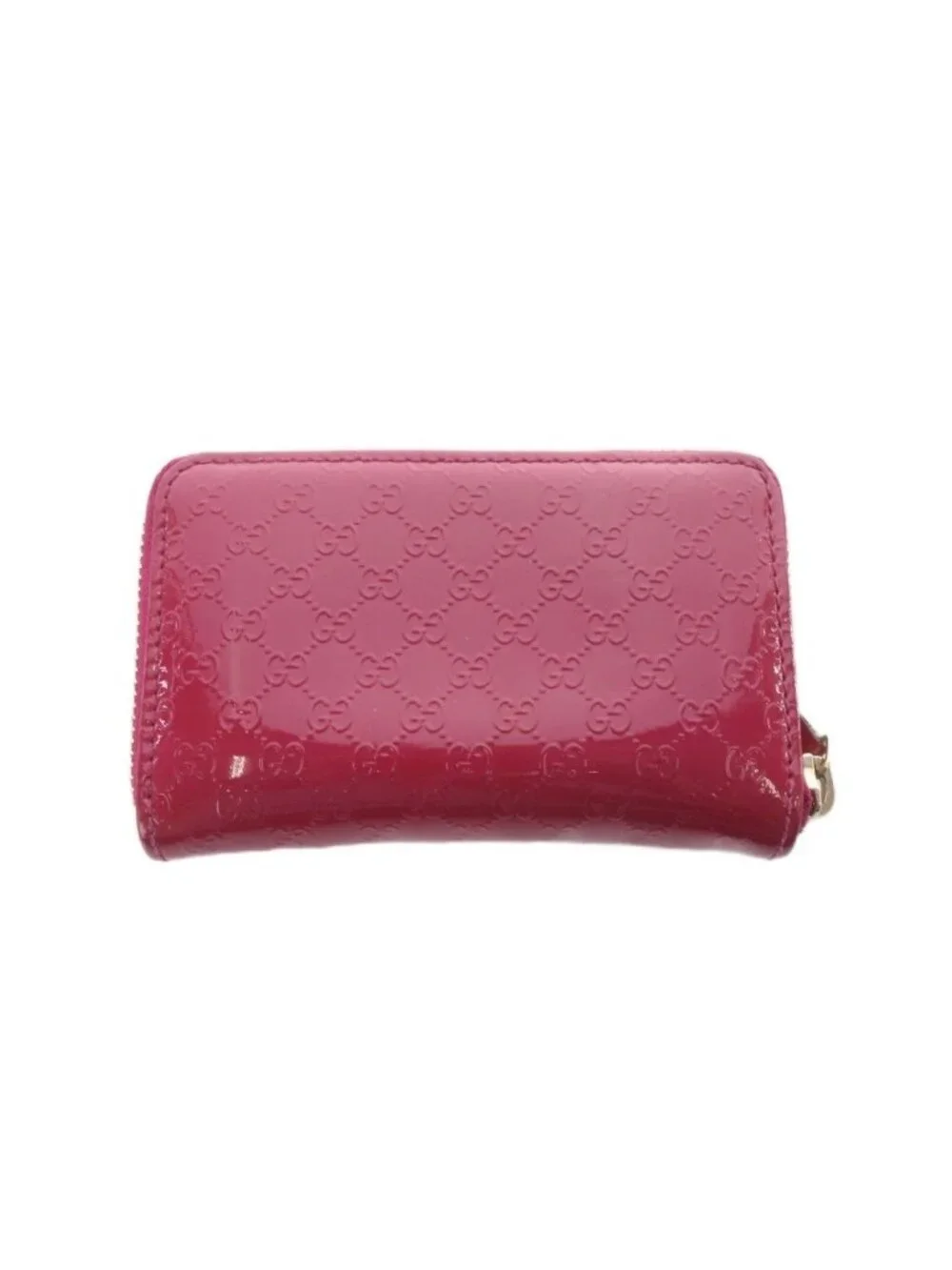 Gucci Micro Guccissima Coin Purse Wallet Zip Around GG Pattern Pink